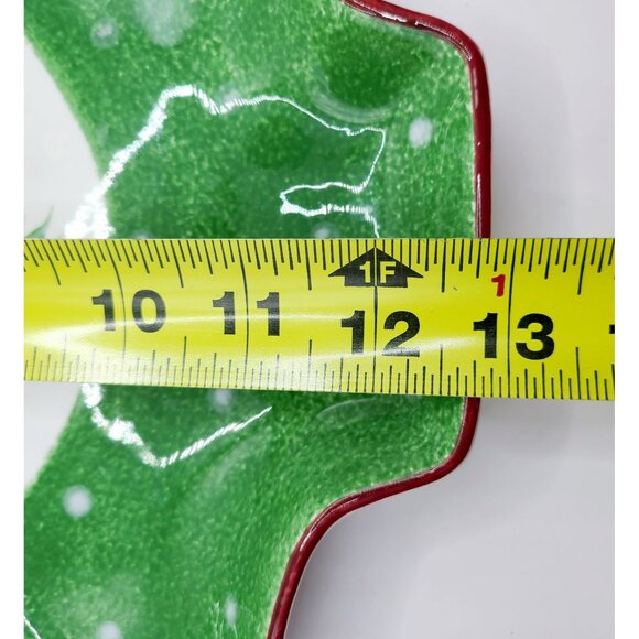 The Cellar Log Cabin Christmas 13" Tree Shaped Holiday Serving Dish 2001 Macys - Picture 5 of 10